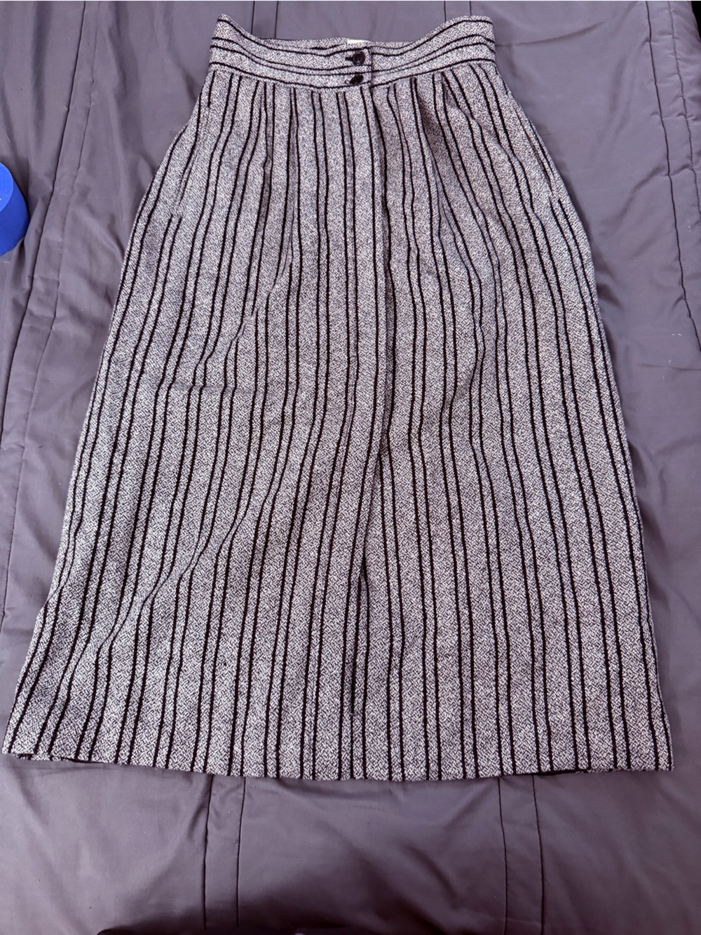 Striped Knit Pencil Skirt in Black and Cream